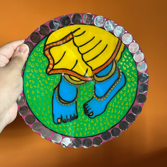 Divine Krishna Feet Handcrafted Platter