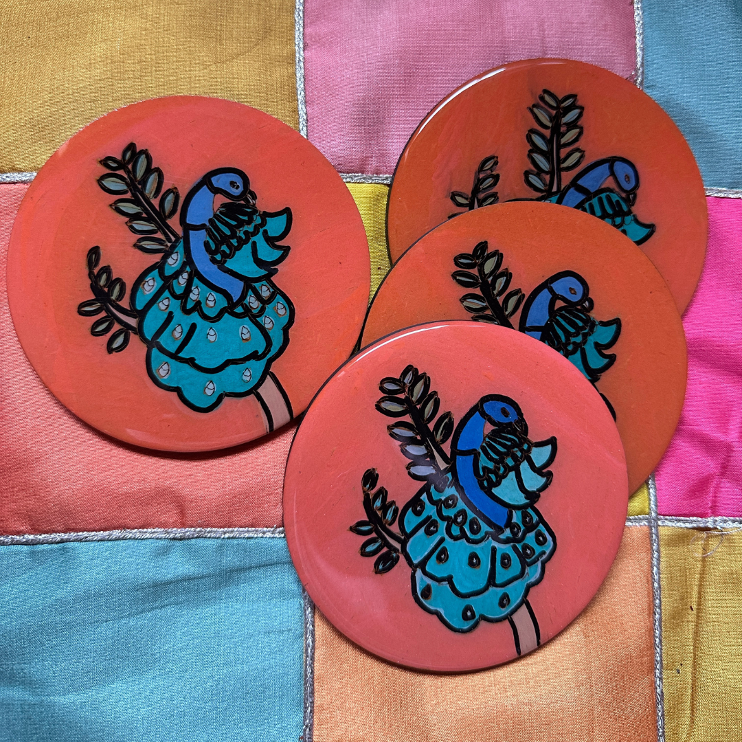 Peacock Charm Coaster Set